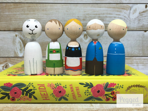 Heidi Finger Puppet Peg Doll Set