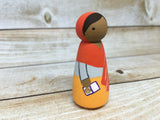 Malala Nobel Prize Peg Doll with Tin