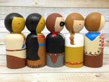 Cowboy and Indian Peg Doll Set - the Western Set