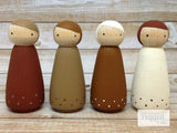The Nature Girls Peg Doll Set - Hickory, Almond, Chestnut, and Acorn