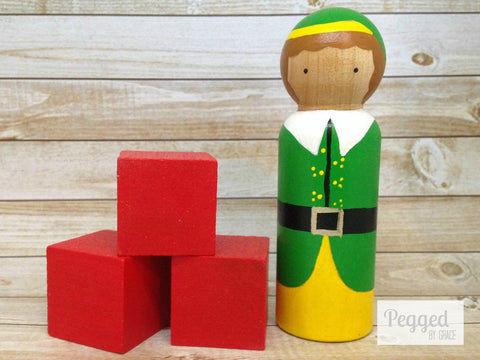 The Christmas Elf Peg Doll