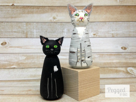 Custom Pet Peg Dolls - Two Pets