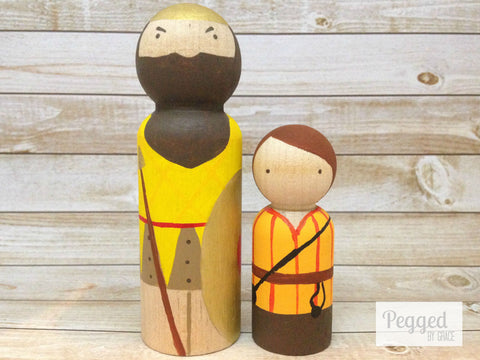 David and Goliath Peg Dolls - the Bible collection