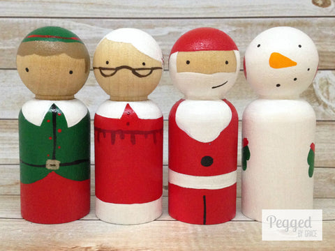 Santa and Friends Peg Doll Playset